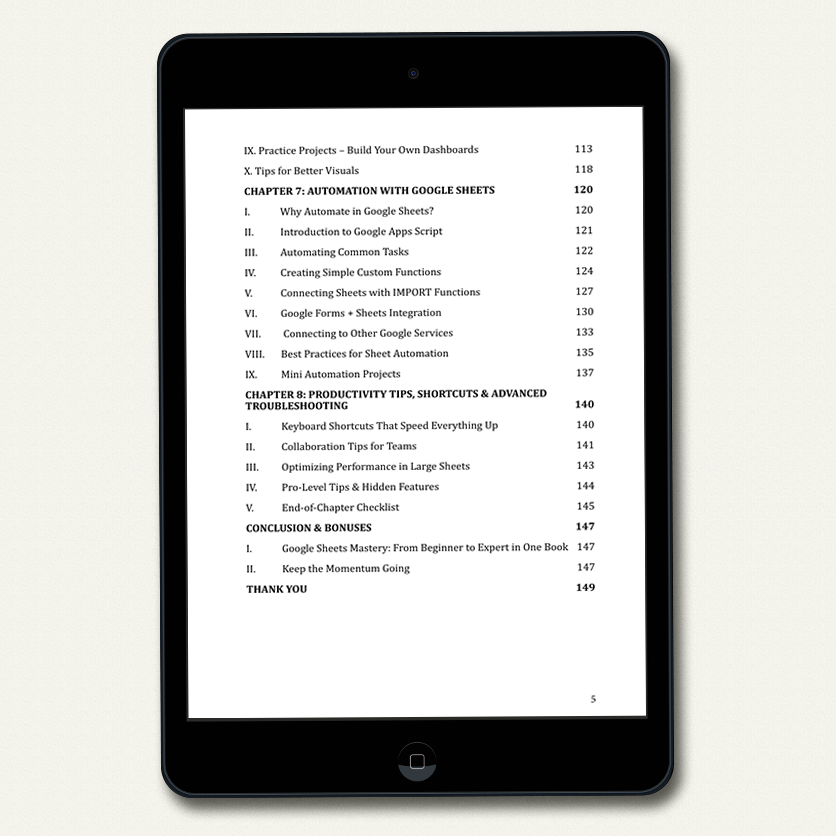 Google Sheets Mastery (EBOOK)