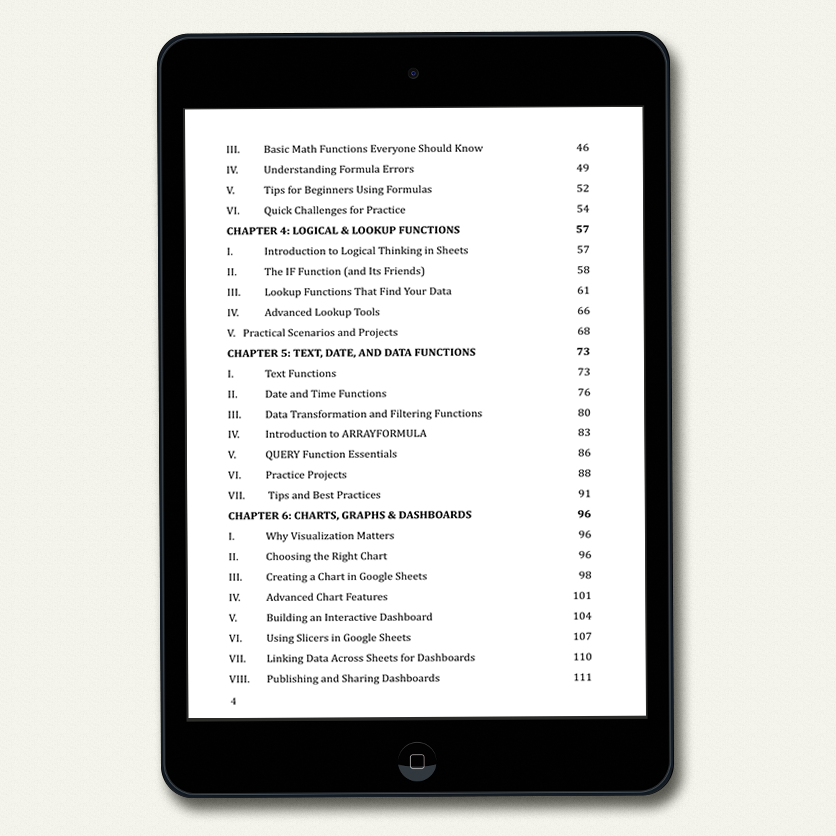 Google Sheets Mastery (EBOOK)