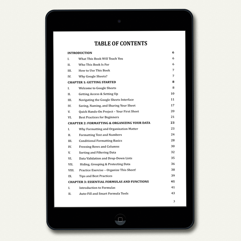 Google Sheets Mastery (EBOOK)